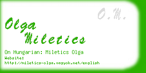 olga miletics business card